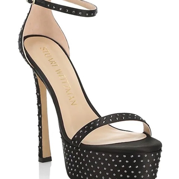 Stuart Weitzman Nudistcurve Hollywood Platform Sandal Black NEW size 8 - Picture 5 of 5